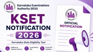 KEA KSET 2026 Recruitment – Complete Guide for Assistant Professor Eligibility Test kset notification 2026